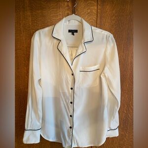Rag & Bone Ivory 💯 Silk Blouse Sz M